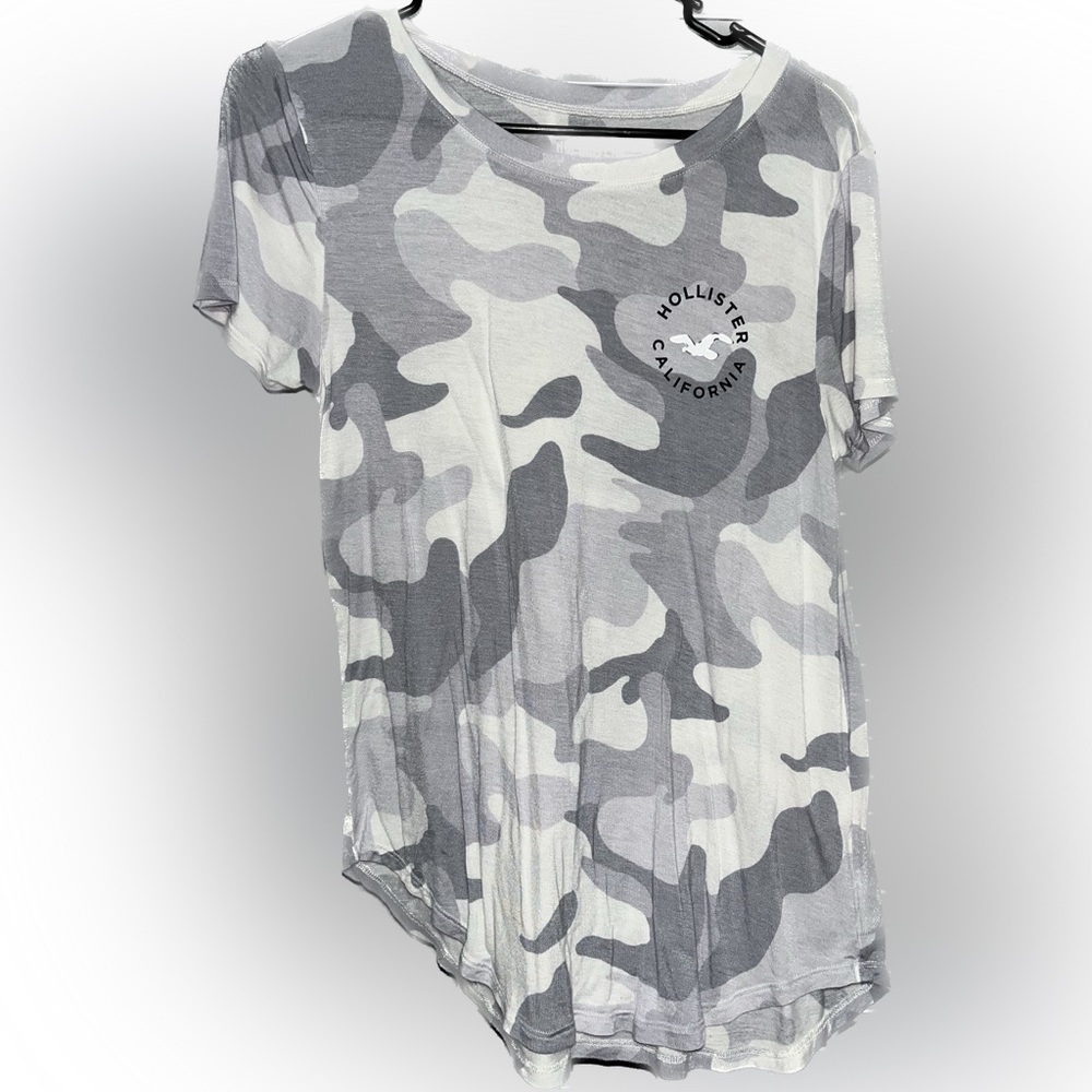 HOLLISTER Women/Girls Gray Camp Easy T-Shirt